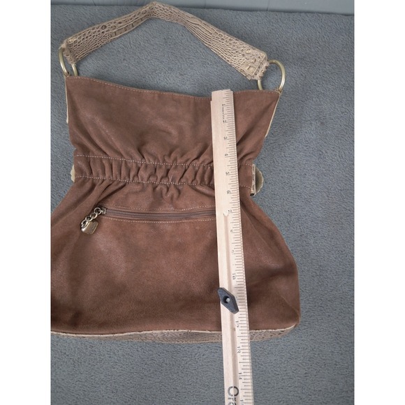 Kathy Van Zeeland Chocolate Brown Concho Belt Handbag Boho Designer‎ Bead Hippie - Picture 7 of 12